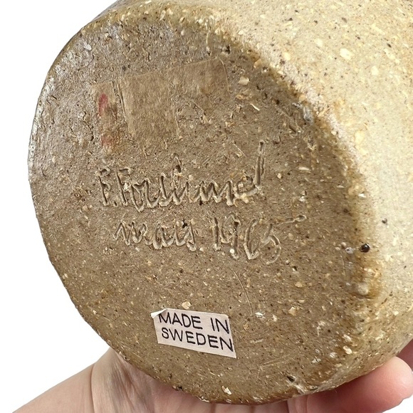 Fred Forslund Scandinavian Recycled Materials Two Tone Brown Vase - Picture 8 of 11